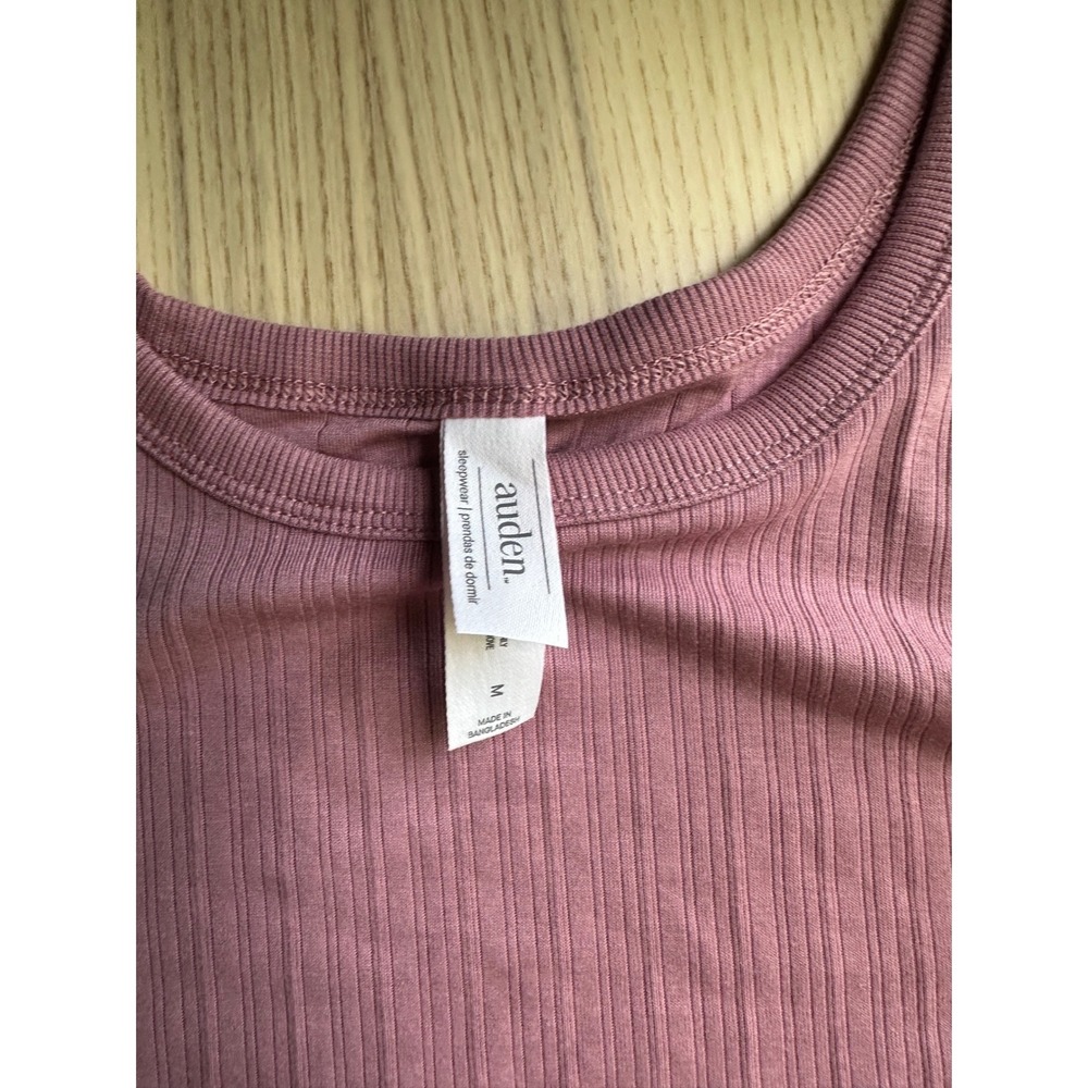 Auden Womens Mauve Purple Ribbed Pajama Set Tank Top and Shorts Size Medium - Picture 7 of 8
